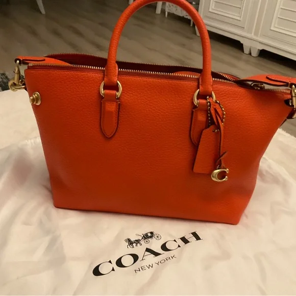 Coach Vibrant Orange Satchel - Picture 1 of 11